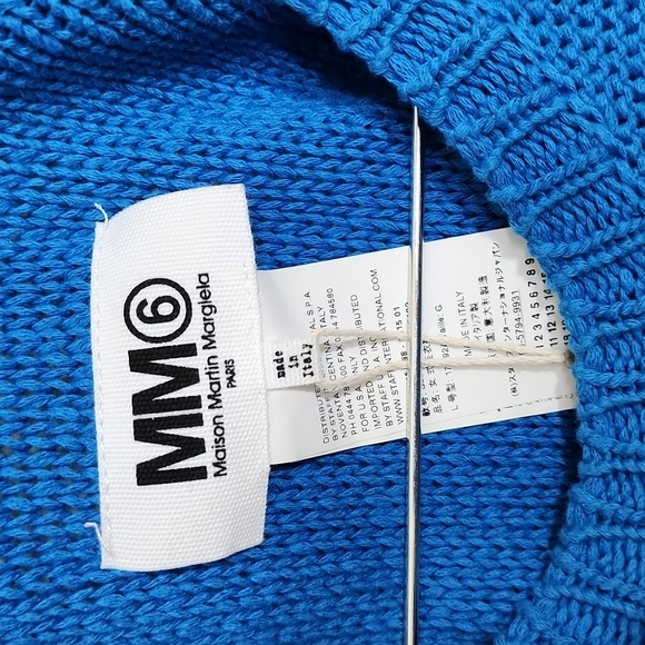 Maison Martin Margiela MM6 Blue Knit Top Duster Cover Up Size L - Picture 11 of 12